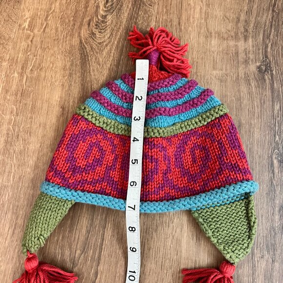 SAMII Rachel MacHenry Chullo hand knit Kids Colorful Winter Hat - Picture 6 of 8